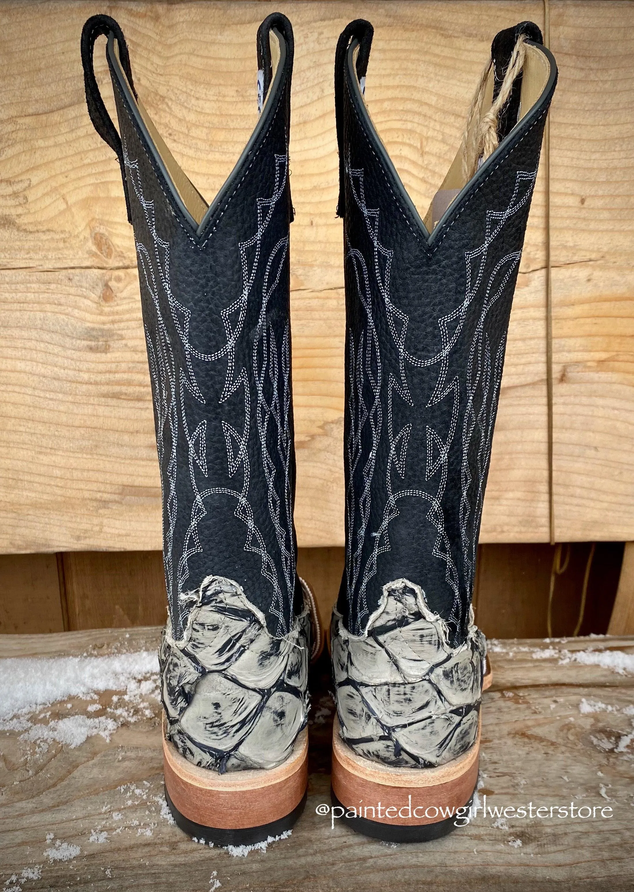 Mens Anderson Bean Stone Cold Big Bass Arapaima Square Toe Cowboy Boots 330490