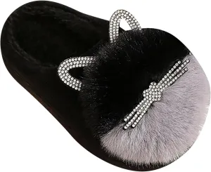 Big Girl Shoe Kids Children's Boys Girls Winter Fall Plush Shoes Indoor Warm and Cute Flock Softball Sandals for Girls