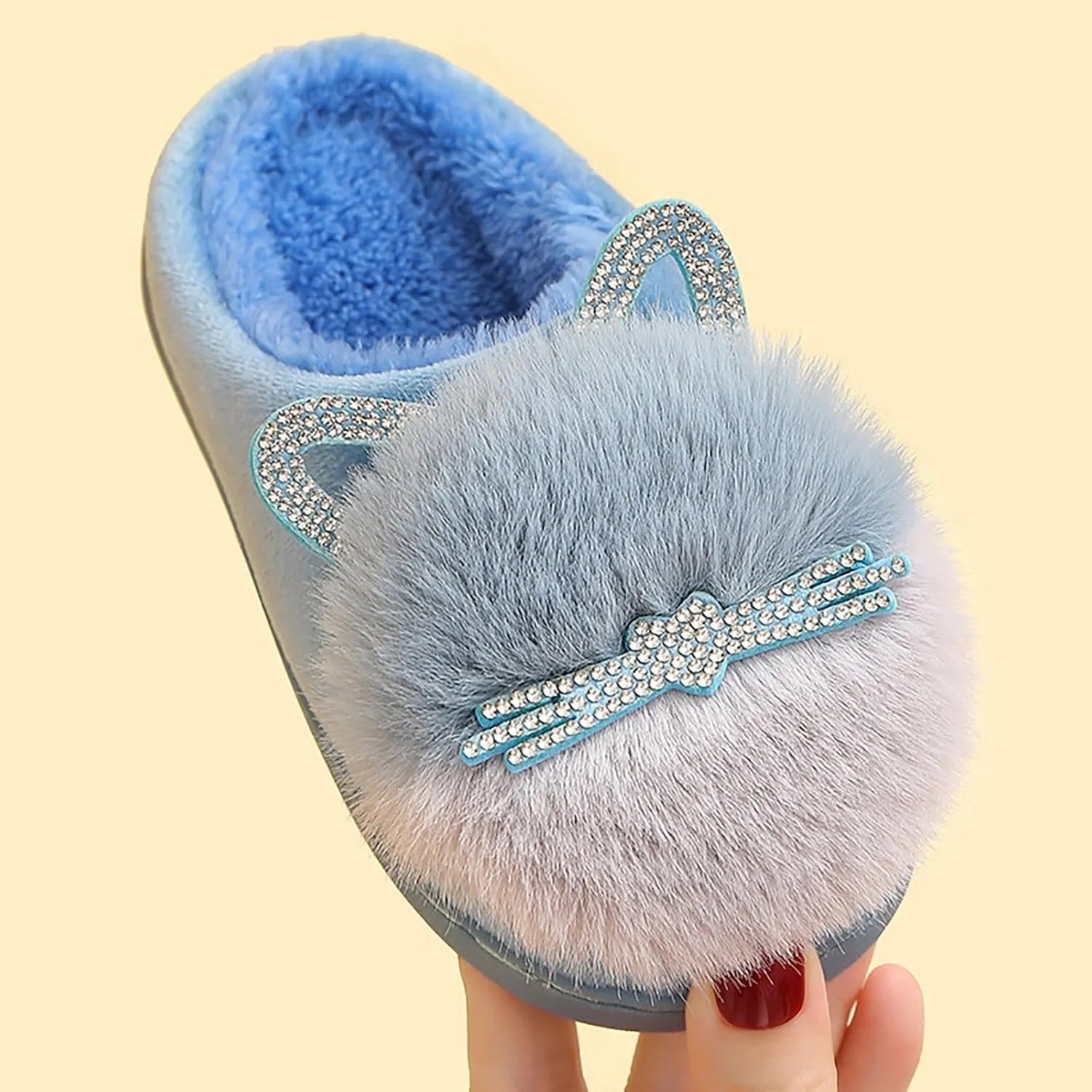 Big Girl Shoe Kids Children's Boys Girls Winter Fall Plush Shoes Indoor Warm and Cute Flock Softball Sandals for Girls