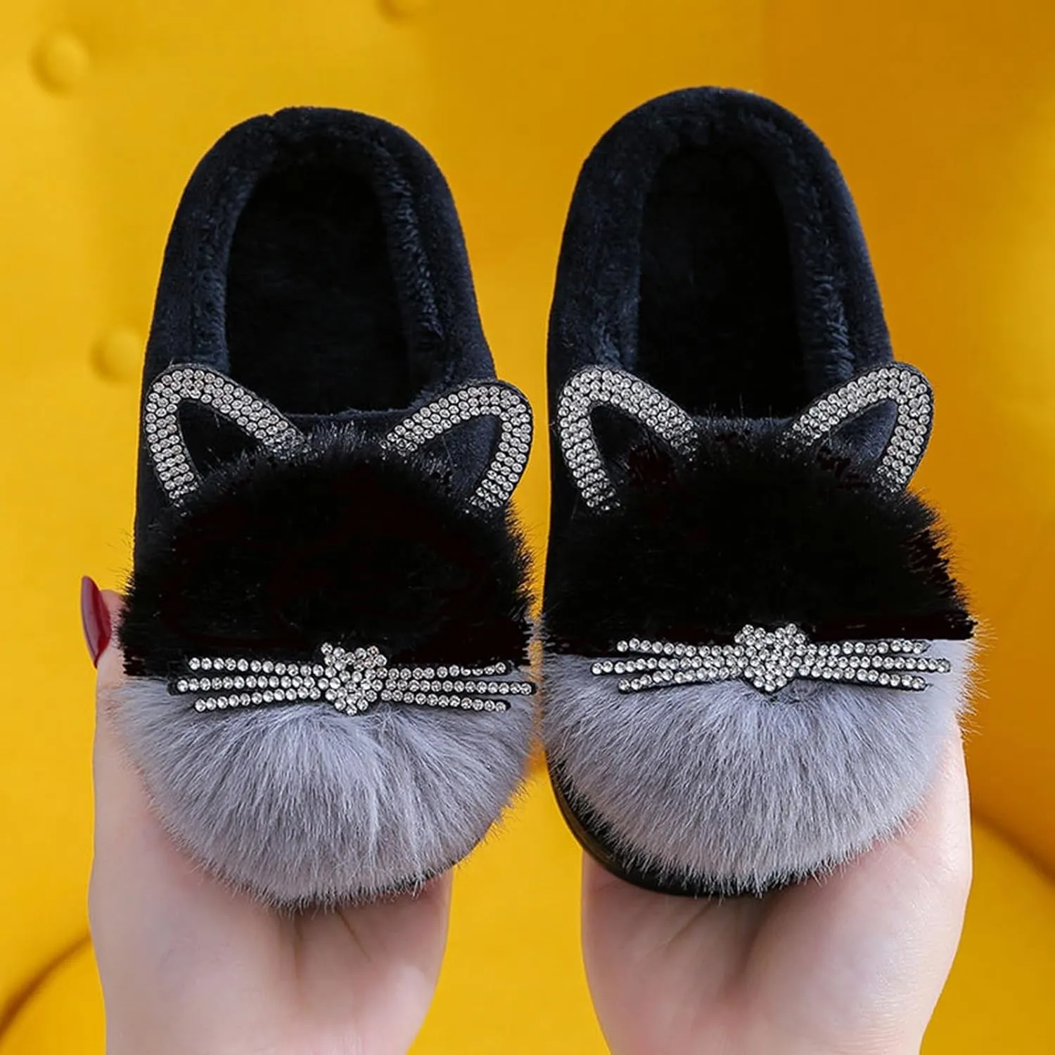 Big Girl Shoe Kids Children's Boys Girls Winter Fall Plush Shoes Indoor Warm and Cute Flock Softball Sandals for Girls