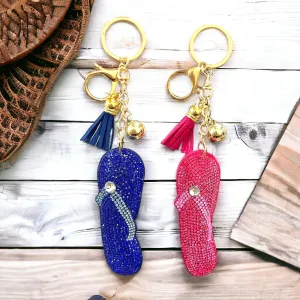 Crystal Flip Flop Keychains
