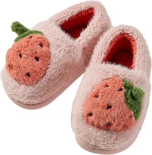 Girls Cute Crtoon Fuzzy Slippers with Memory Foam Kids Plush Warm Winter House Shoes Toddler Crochet Unisex lats