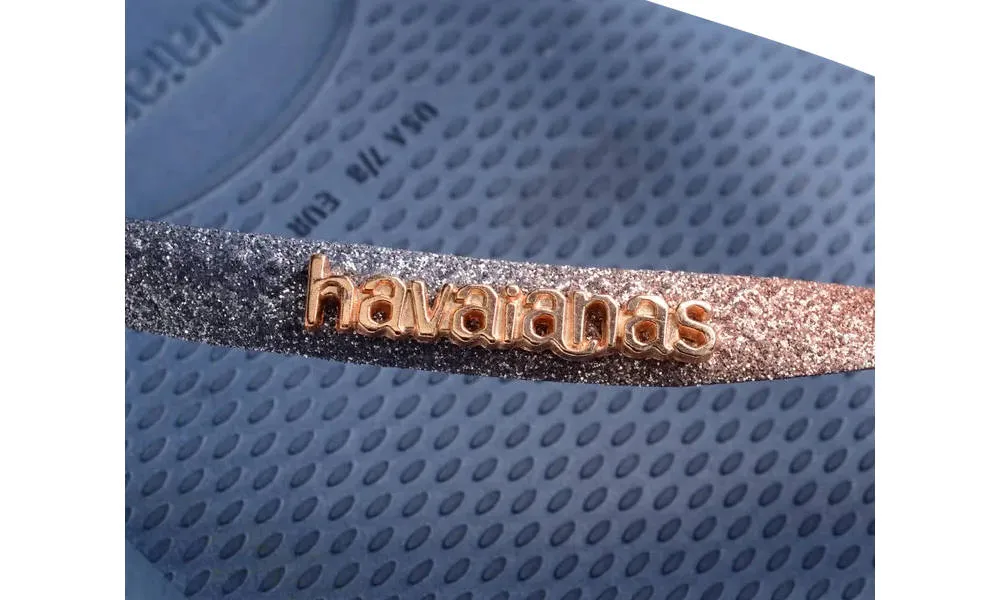 Havaianas Womens Slim Square Glitter Sandal Indigo Blue