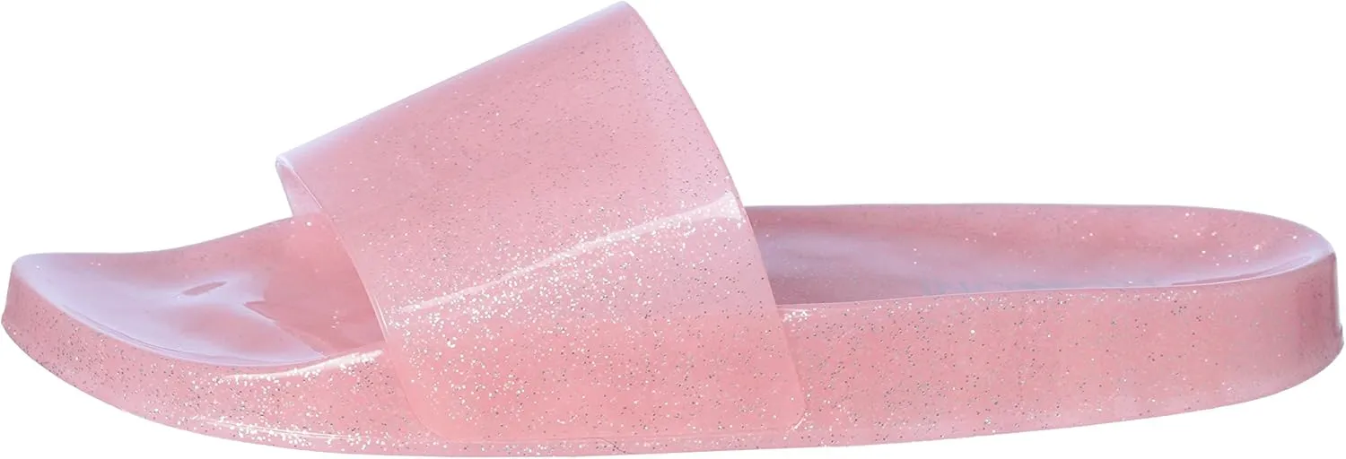 Roxoni Women's Summer Flip Flop Open Toe Jelly Glitter Slide Sandal Slippers