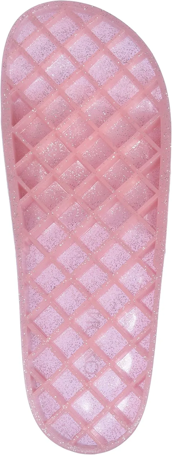Roxoni Women's Summer Flip Flop Open Toe Jelly Glitter Slide Sandal Slippers