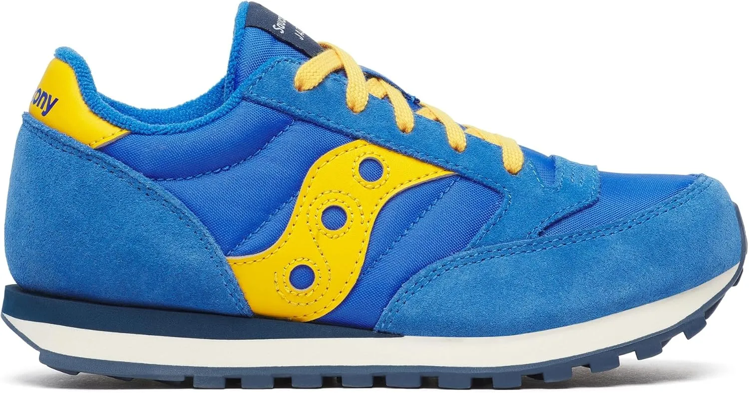 Saucony Kids Jazz Original (Little Big Kid) Sneaker, Grey/Blue/Yellow, 3.5 US Unisex