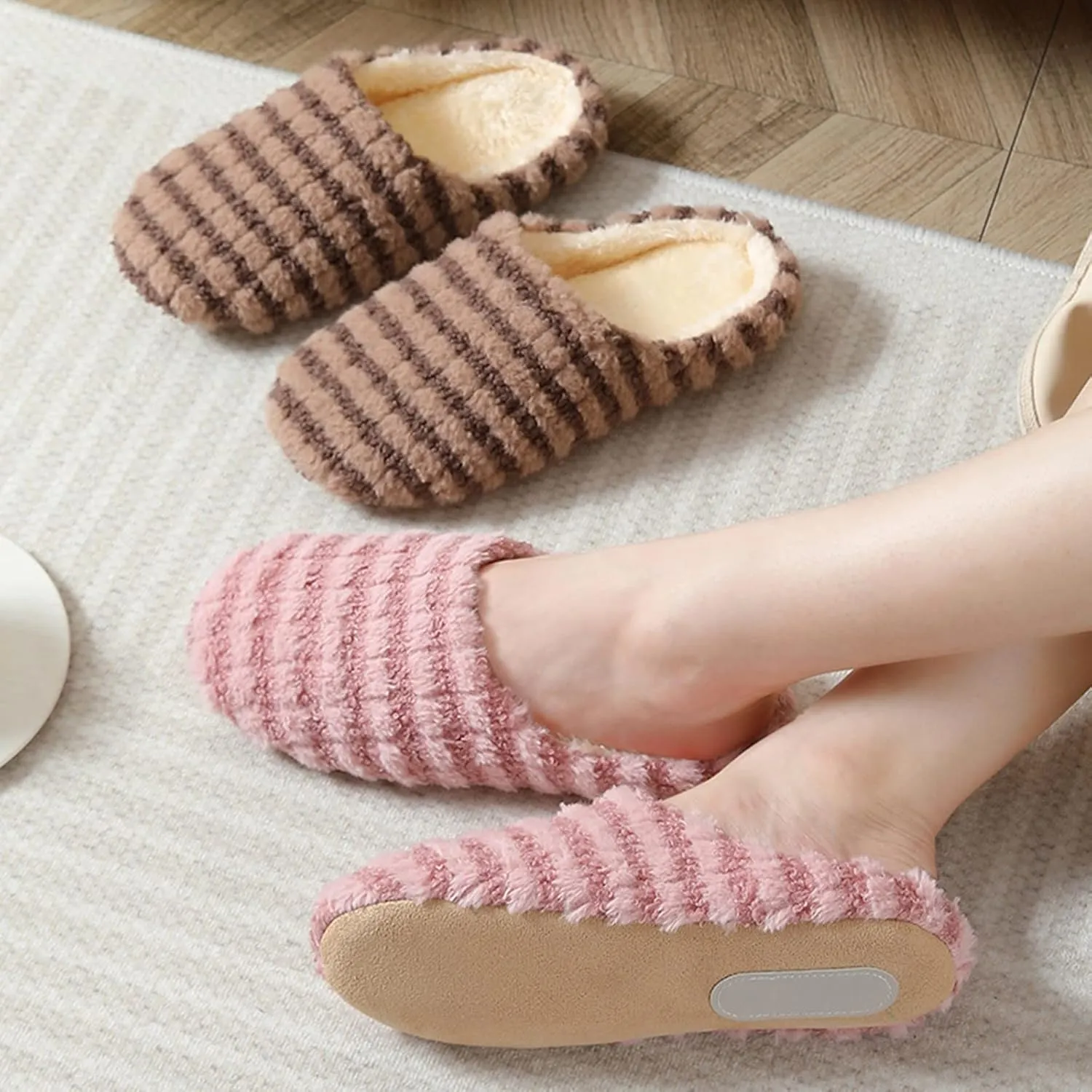 SBGMoSJ Matching Bedroom Slippers for Couples Waterproof Snow Slippers House Slippers for Women Fluffy Slippers for Men Memory Foam Christmas Stocking Stuffers Gifts for Wife 2023
