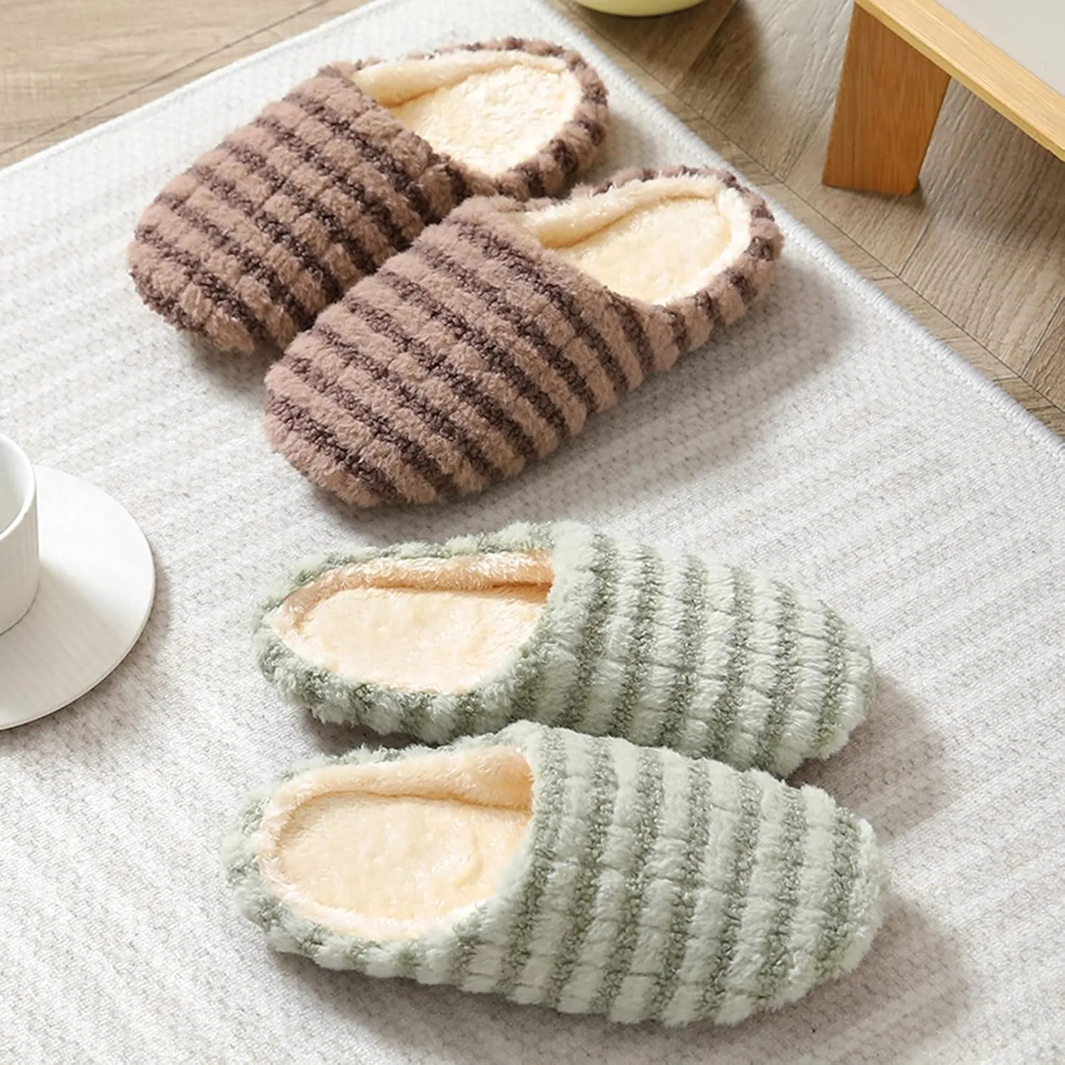 SBGMoSJ Matching Bedroom Slippers for Couples Waterproof Snow Slippers House Slippers for Women Fluffy Slippers for Men Memory Foam Christmas Stocking Stuffers Gifts for Wife 2023