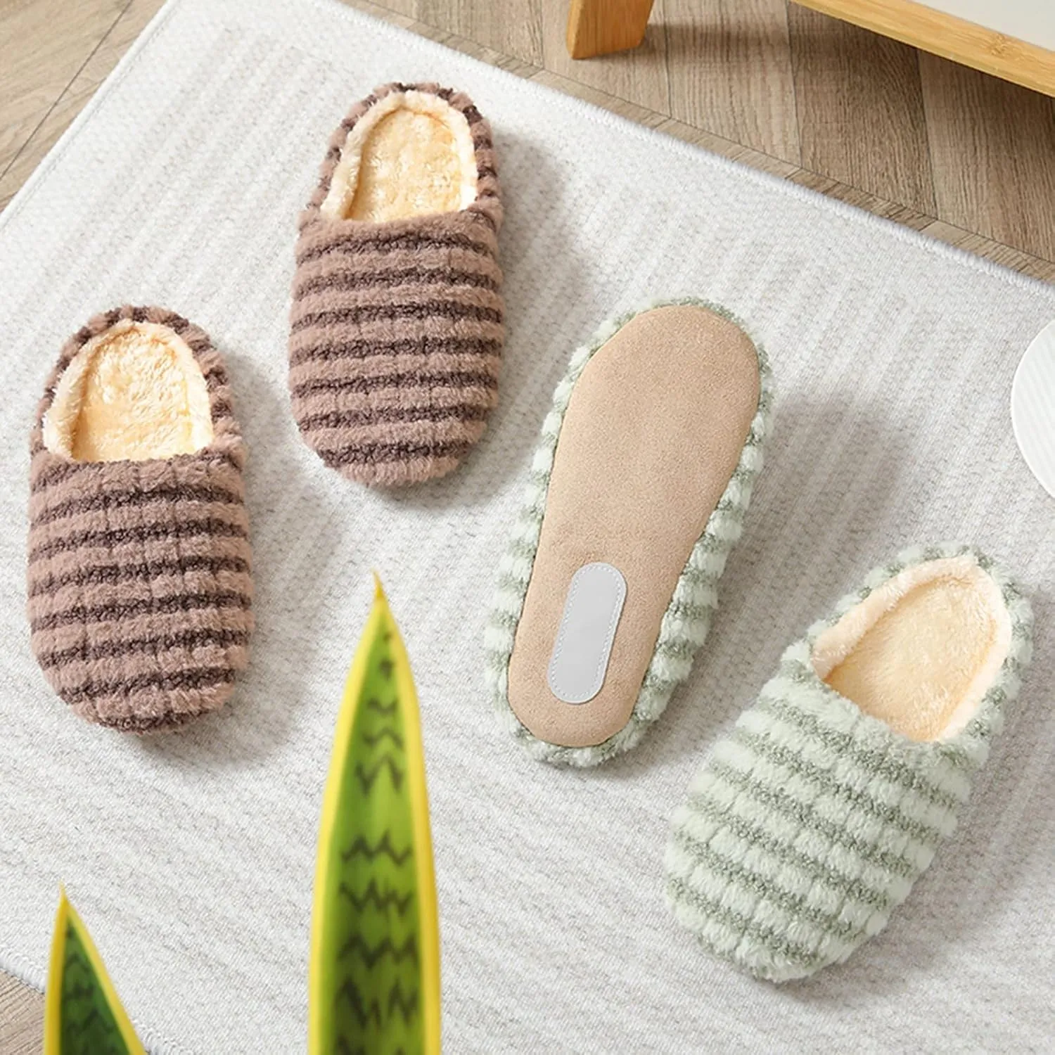 SBGMoSJ Matching Bedroom Slippers for Couples Waterproof Snow Slippers House Slippers for Women Fluffy Slippers for Men Memory Foam Christmas Stocking Stuffers Gifts for Wife 2023