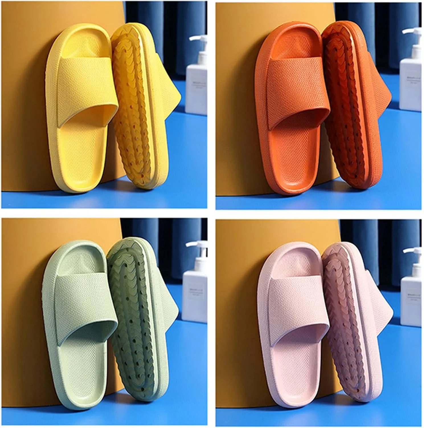 Shower Slippers Men's Shower Shoes Bathroom Slippers Womens Slides Travel Shoes for Living Room Pool Beach Spa Public Showers