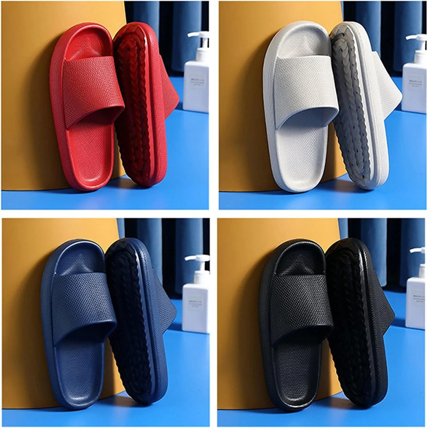 Shower Slippers Men's Shower Shoes Bathroom Slippers Womens Slides Travel Shoes for Living Room Pool Beach Spa Public Showers