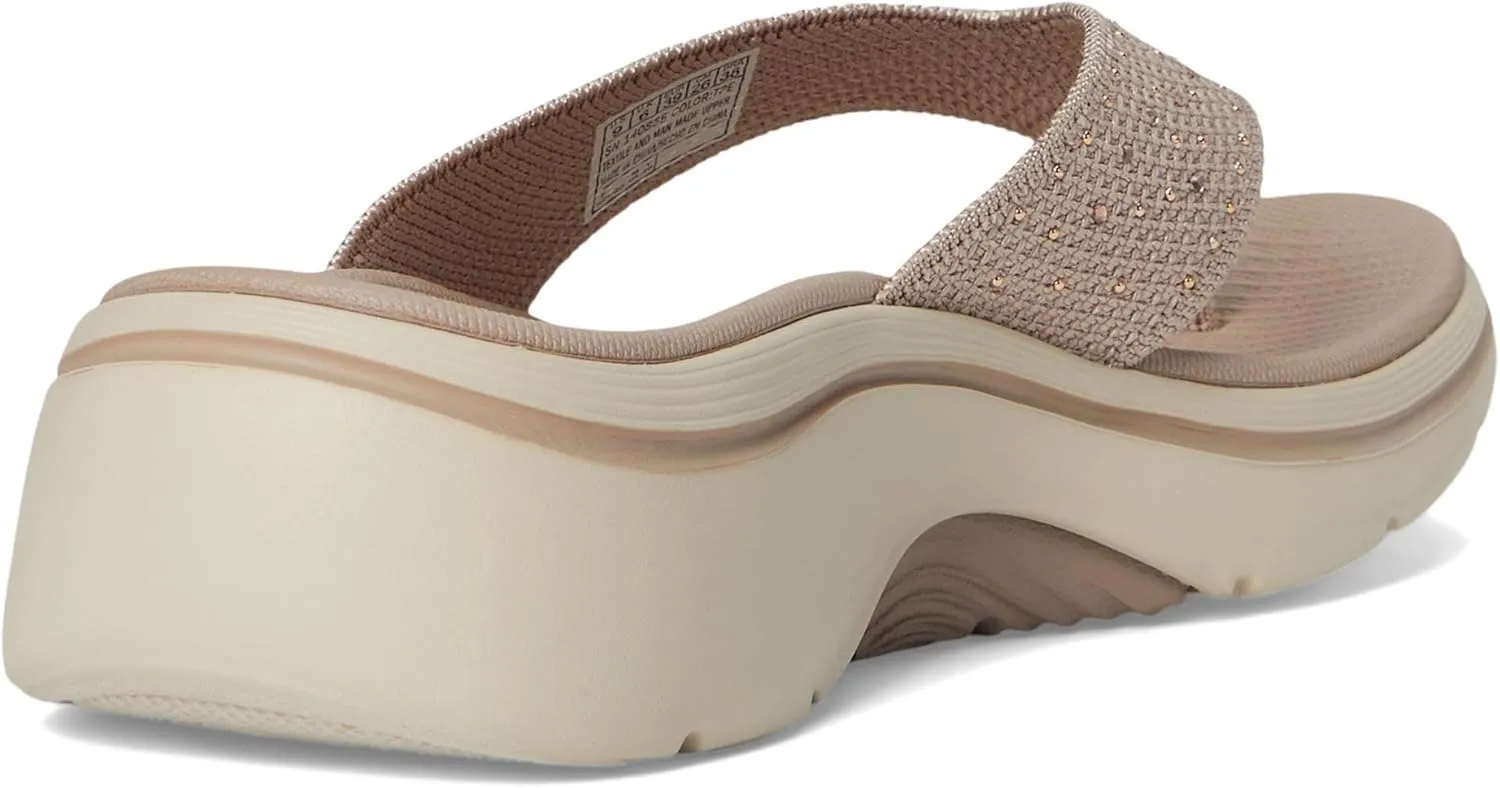 SKECHERS Women's Arch Fit 2.0 3-pt Rhinestone Sandal Flip-Flop