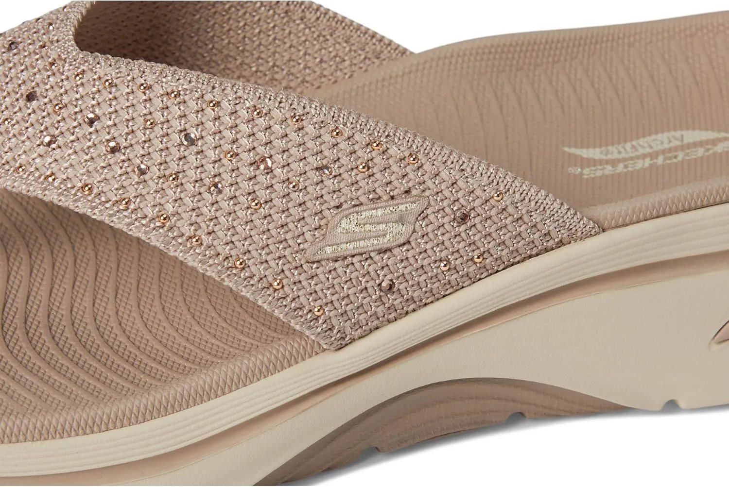 SKECHERS Women's Arch Fit 2.0 3-pt Rhinestone Sandal Flip-Flop
