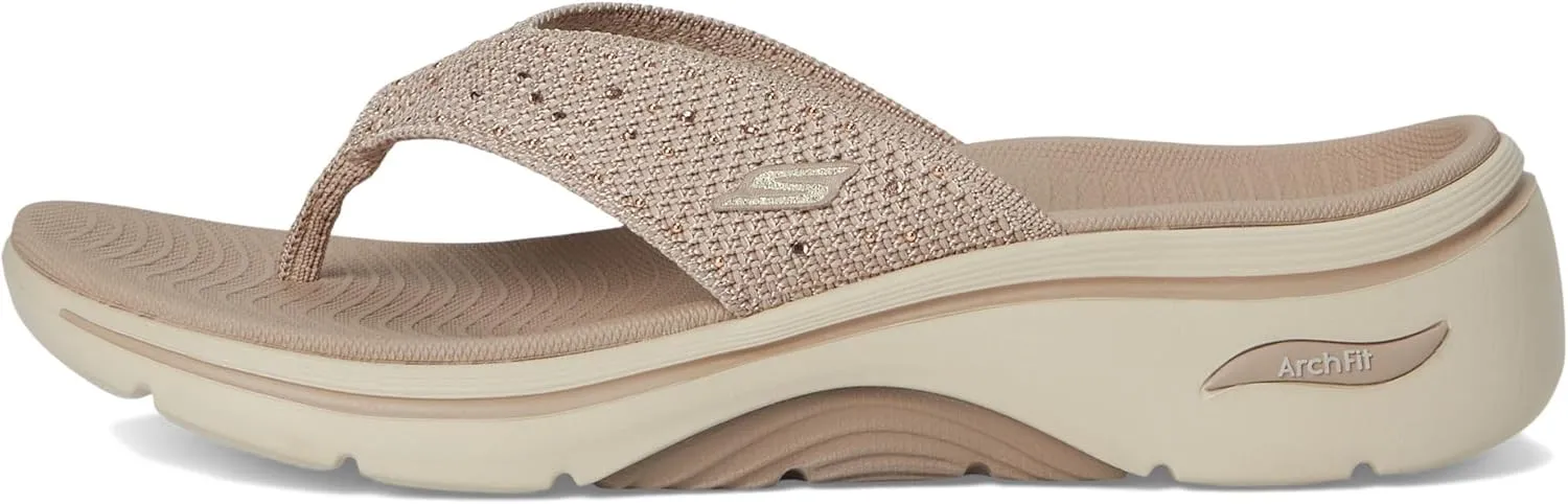 SKECHERS Women's Arch Fit 2.0 3-pt Rhinestone Sandal Flip-Flop
